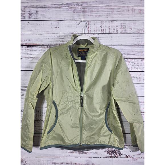 Woolrich Jackets & Blazers - Woolrich Women's Small Lightweight Windbreaker Jacket Green Full Zip Mesh Lined